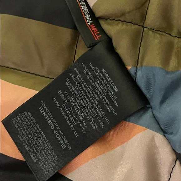 Hurley Black Jacket with Striped corduroy ~XL - Picture 4 of 10